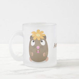 Cute guinea pig cartoon illustratie matglas koffiemok