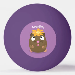 Cute guinea pig cartoon illustratie pingpongballen