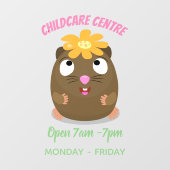 Cute guinea pig cartoon illustratie raamsticker (Vel)