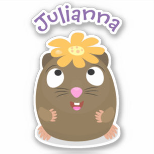 Cute guinea pig cartoon illustratie sticker