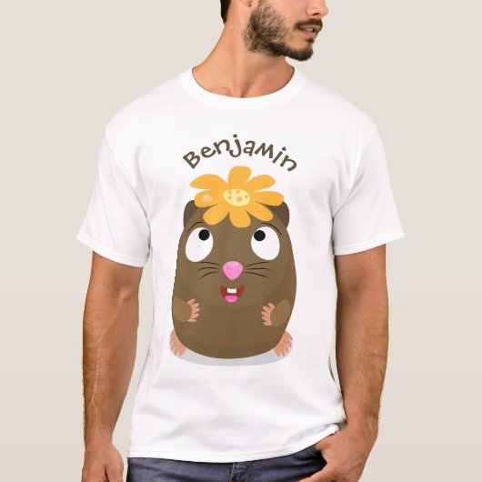Cute guinea pig cartoon illustratie t-shirt (Voorkant)
