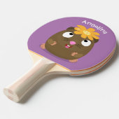 Cute guinea pig cartoon illustratie tafeltennisbatje (Voorkant Gekanteld)