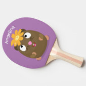 Cute guinea pig cartoon illustratie tafeltennisbatje (Zijkant)