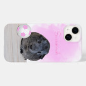 Cute Guinea Pig Girly Pink Voetbal Aangepaste naam Case-Mate iPhone Case (Achterkant (horizontaal))