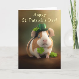 Cute Guinea Pig Good Tidings St. Patrick's Day Feestdagen Kaart