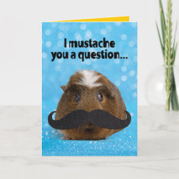 Cute Guinea Pig...I Mustache je een vraag Kaart