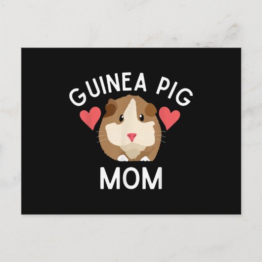 Cute Guinea Pig mam Lover Gift Red Hearts Funny Briefkaart (Voorkant)