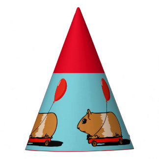 Cute Guinea Pig Riding a Cart Party Pet Feesthoedjes