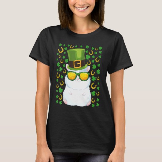 Cute guinea pig st Patricks day pet shamrock guine T-shirt (Voorkant)