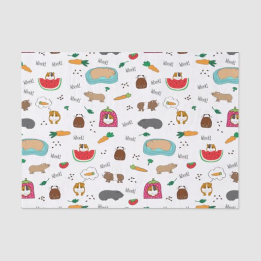 Cute Guinea Pigs Cavy Pets Tissuepapier (Voorkant)