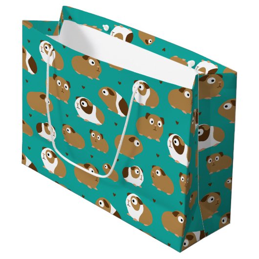 Cute Guinea Pigs Large Gift Bag Groot Cadeauzakje (Voorkant Gekanteld)