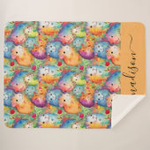 Cute guinea pigs pattern script name sherpa deken (Voorkant (horizontaal))