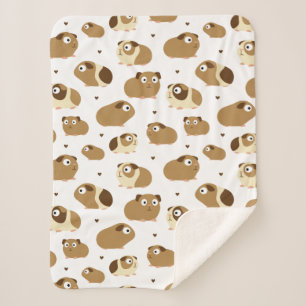Cute Guinea Pigs Sherpa Blanket Deken