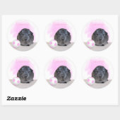 Cute Guinee Roze Voetbal Aangepaste naam Ronde Sticker (Vel)