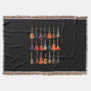 Cute Guitar Rock en Roll Musical Instruments Gift Deken