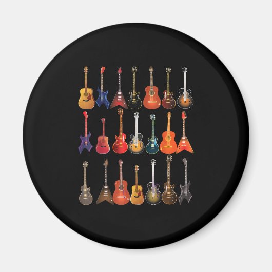 Cute Guitar Rock en Roll Musical Instruments Gift Magneet (Voorkant)