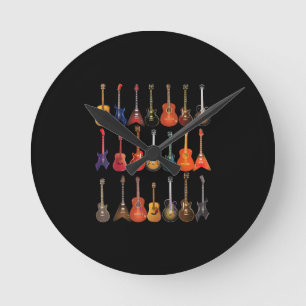 Cute Guitar Rock en Roll Musical Instruments Gift Ronde Klok