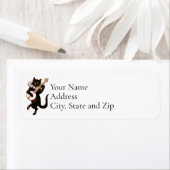 Cute Guitare Dancing Étiquette de adresse chat (En situation)