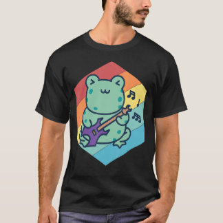 Cute Guitarist Frog Guitar Rock guitar Musician Si T-shirt