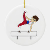 Cute Gymnast on Horse Ornament (Achterkant)