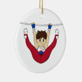 Cute Gymnast op Bar Ornament (Rechts)