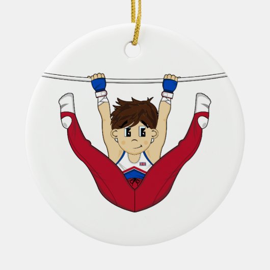 Cute Gymnast op Bar Ornament (Voorkant)