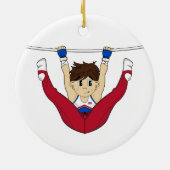 Cute Gymnast op Bar Ornament (Achterkant)