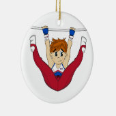 Cute Gymnast op Rings Ornament (Rechts)
