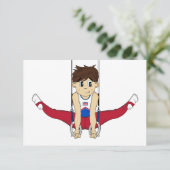 Cute Gymnast op Rings RSVP-kaart RSVP Kaartje (Staand voorkant)
