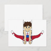 Cute Gymnast op Rings RSVP-kaart RSVP Kaartje (Voorkant / Achterkant)