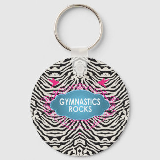 Cute Gymnastic Rocks Pink ZEBRA Sleutelhanger