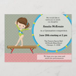 Cute gymnastics girl kaart