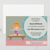 Cute gymnastics girl kaart (Voorkant / Achterkant)