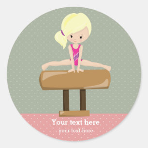 Cute gymnastics girl ronde sticker