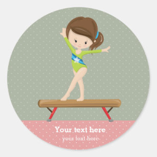 Cute gymnastics girl ronde sticker