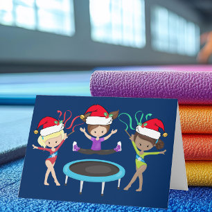 Cute Gymnastics met kerstmis Gymnast Girls Feestdagen Kaart