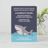 Cute Haai Thema Zomer Strand Oceaan Feestje Kaart (Staand voorkant)