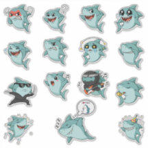Cute Haaien Emoji Sticker Pack