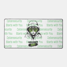 Cute Hacker Kat Illustratie – Cybersecurity cadeau Bureaumat