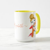 Cute Haircut Whimsical Art Illustrator Name Mok (Voorkant rechts)