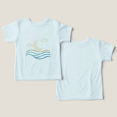 Cute Half Moon & Waves – Minimal Night Design for  (Design Recto & Verso)