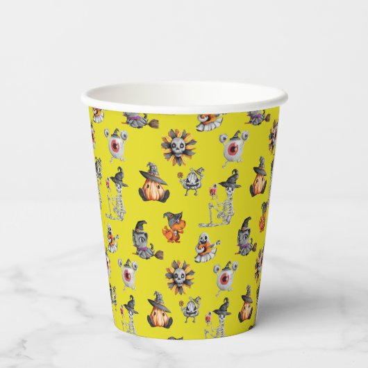 Cute Halloween all-over design Papieren Bekers (Achterkant)