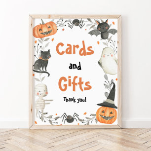 Cute Halloween Baby shower Cards and Gifts Sign Poster