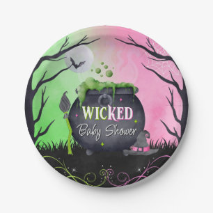 Cute Halloween Baby Shower Heksen Borden Papieren Bordje