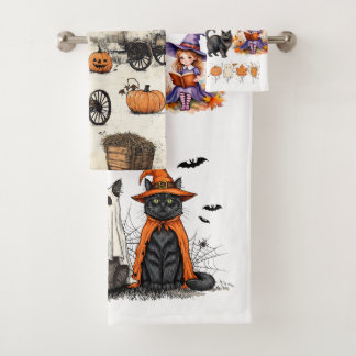 Cute Halloween badhanddoek spooky herfst decor cad Bad Handdoek
