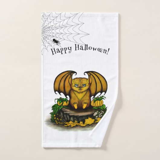 Cute Halloween Bat Bad Handdoek (Handdoek)
