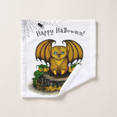 Cute Halloween Bat Bad Handdoek (Wasdoekje)