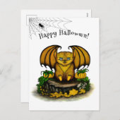 Cute Halloween Bat Feestdagenkaart (Voorkant / Achterkant)