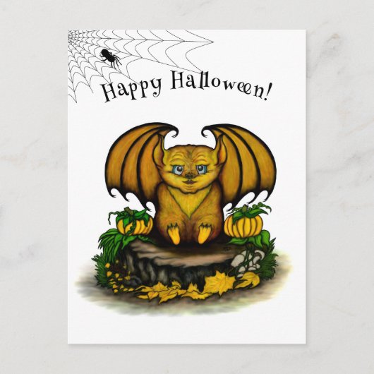 Cute Halloween Bat Feestdagenkaart (Voorkant)