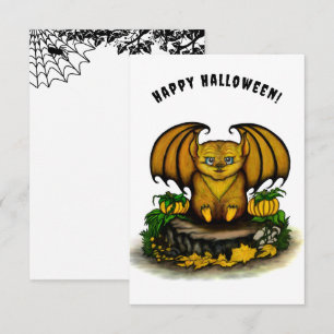 Cute Halloween Bat Informatiekaartje
